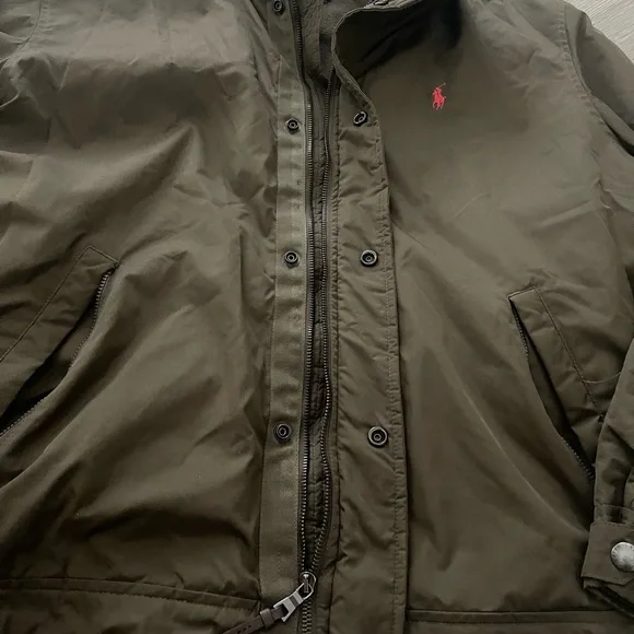Ralph Lauren Men's olive Hooded Raincoat size xl - Picture 3 of 5